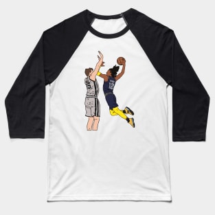 Ja Morant Dunks on Jakob Poeltl Baseball T-Shirt